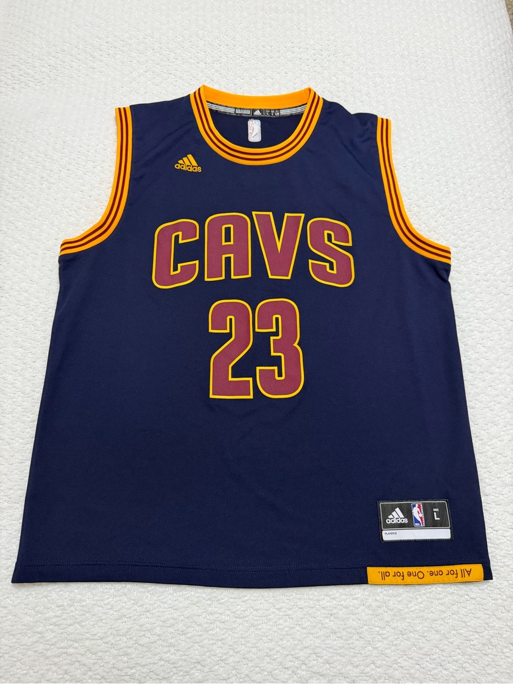 Lebron James #23 Cavs Jersey Adidas Swingman Navy Blue NBA Basketball Men’s L